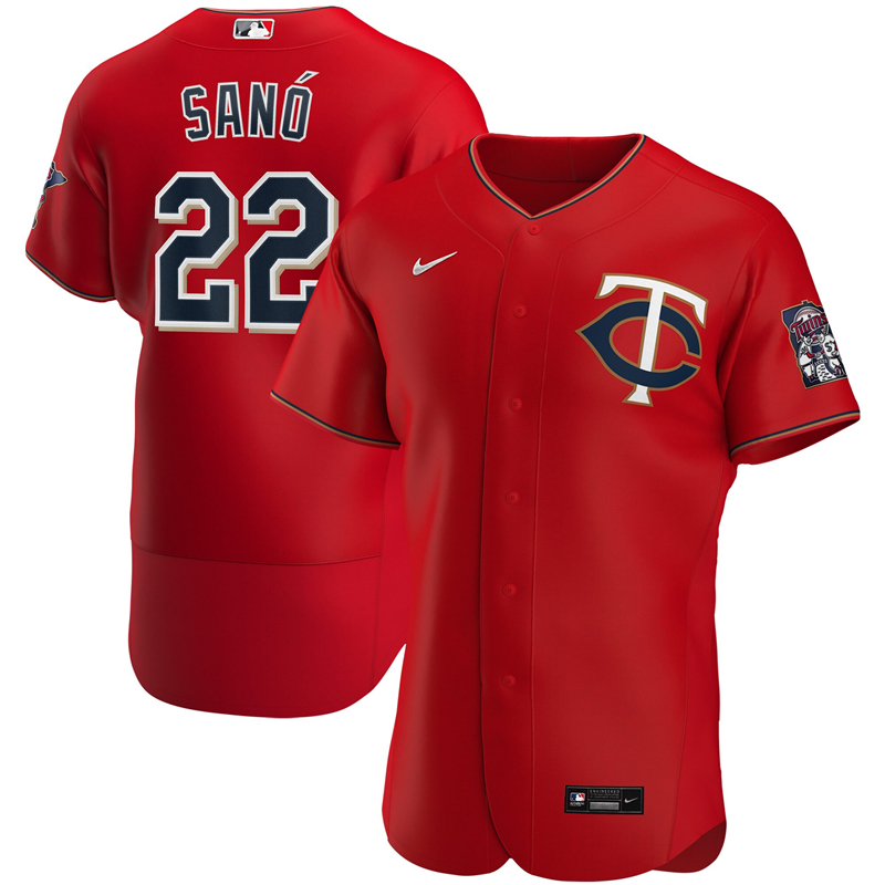 2020 MLB Men Minnesota Twins 22 Miguel Sano Nike Red Alternate 2020 Authentic Player Jersey 1